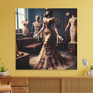 Mummy Queen Steampunk Victorian Gothic Canvas Print