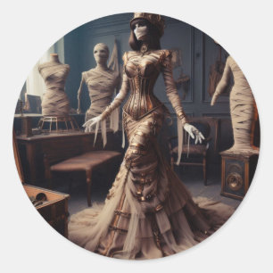 Mummy Queen Steampunk Victorian Gothic Classic Round Sticker