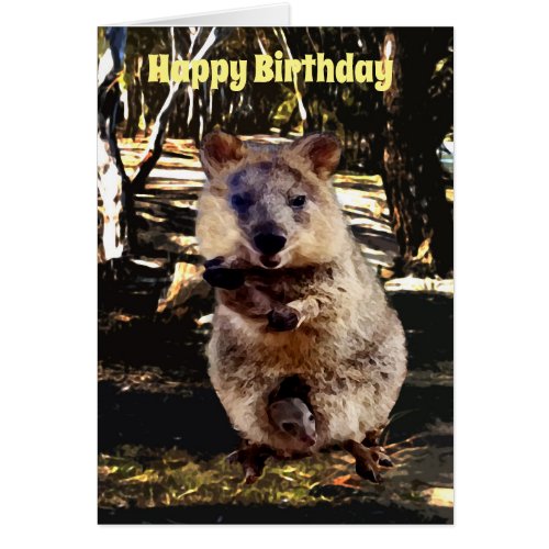 Mummy Quokka Watercolour Birthday Card