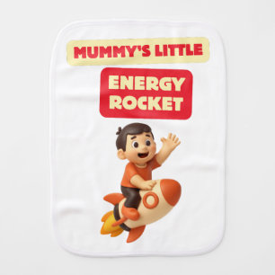 Mummy’s Little Energy Rocket Baby Burp Cloth