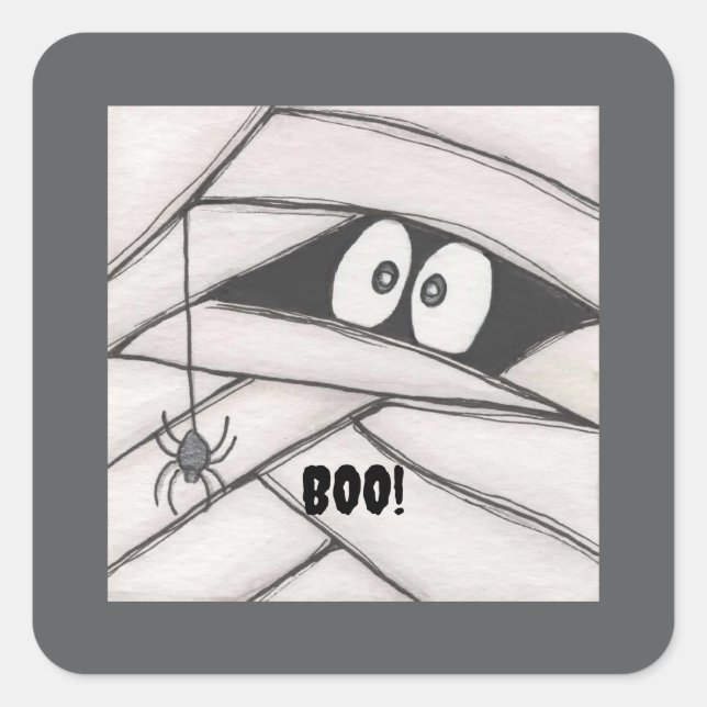 Mummy Says Square Sticker (Front)