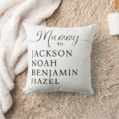 Mummy Script Personalized Kids Names Mother's Day Throw Pillow (Blanket)