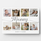 Mummy Script Photo Collage Mother's Day Keepsake Plaque (Front)