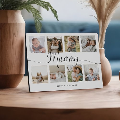 Mummy Script Photo Collage Mothers Day Keepsake Plaque