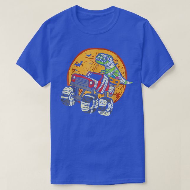 Mummy T Rex Monster Truck Dino Toddler Boys Hallow T-Shirt (Design Front)