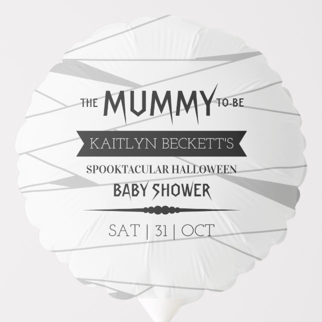 Mummy To Be | Halloween Baby Shower Balloon (Front)