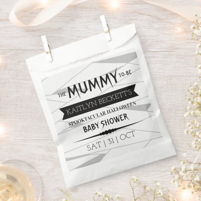 Mummy To Be | Halloween Baby Shower Favor Bag (Clipped)