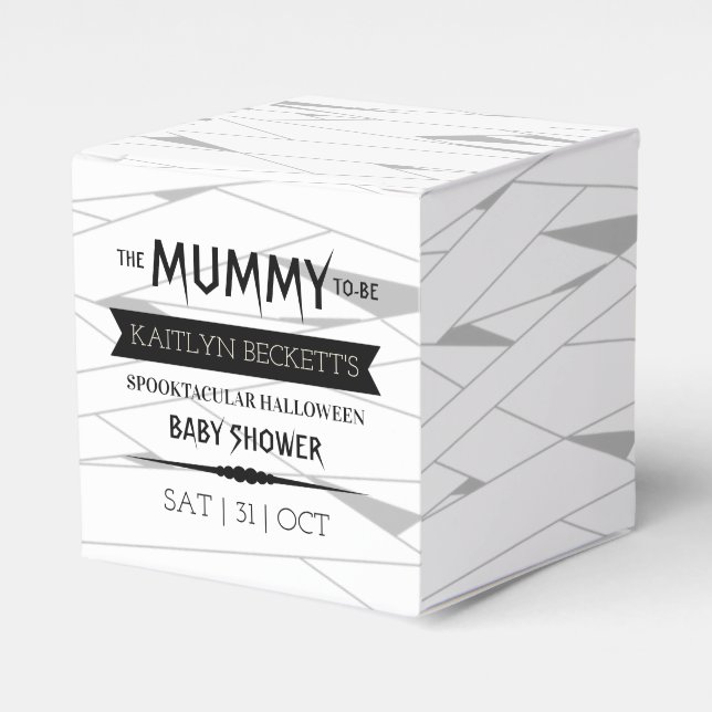 Mummy To Be | Halloween Baby Shower Favor Boxes (Front Side)
