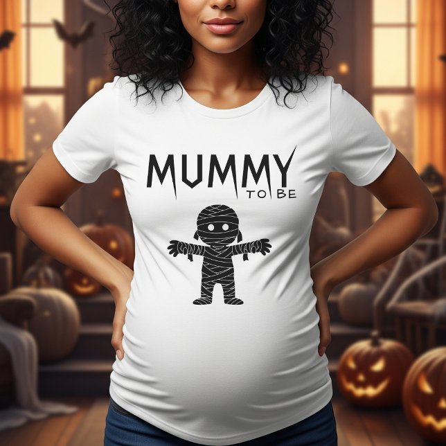 Mummy to Be Halloween Baby Shower Mom White T-Shirt (Mummy to be Halloween baby shower shirt for mother)