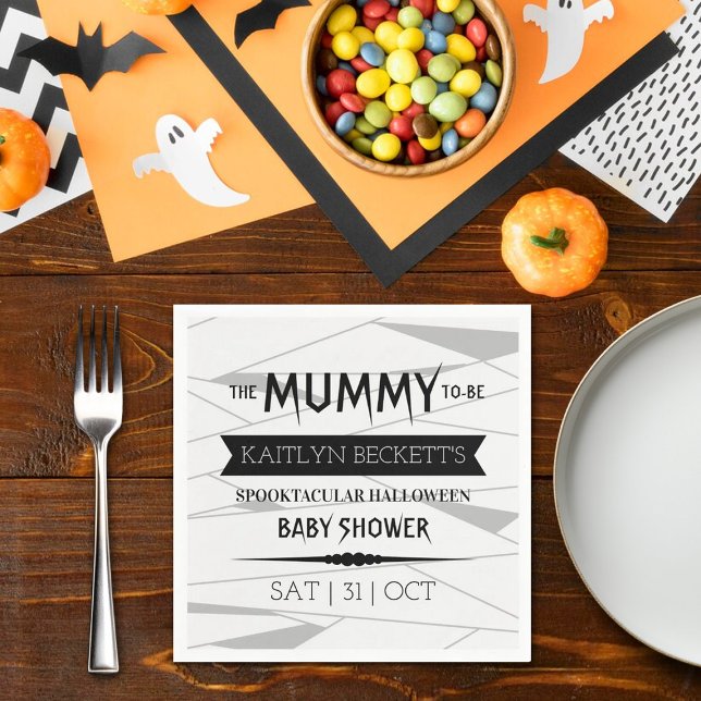 Mummy To Be | Halloween Baby Shower Napkins (Creator Uploaded)