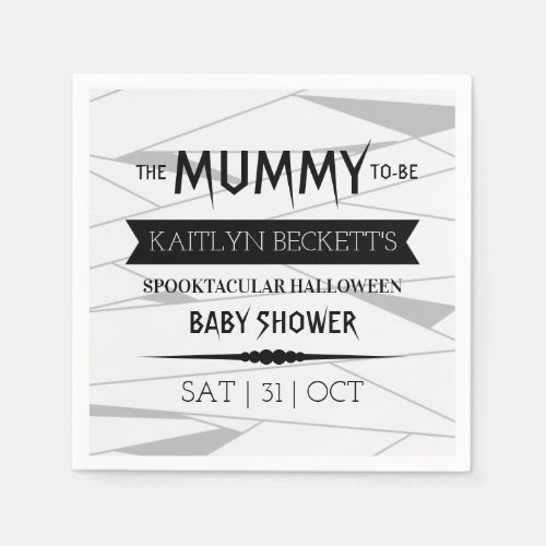 Mummy To Be  Halloween Baby Shower Napkins