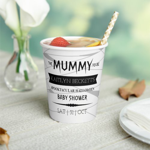 Mummy To Be  Halloween Baby Shower Paper Cups