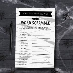 Mummy To Be Halloween Baby Shower Word Game