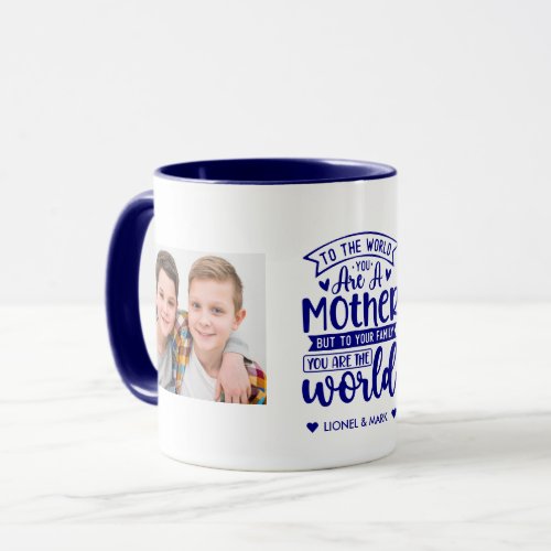  Mummy To Your Family You Are The World Two Photo  Mug