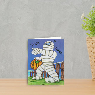 Mummy Trick or Treat Halloween Card