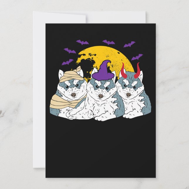 Mummy witch siberian husky dog | halloween gift save the date (Front)