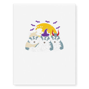Mummy Witch Siberian Husky Dog Lover Halloween Temporary Tattoos