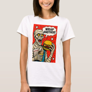 Mummy with Big Burger - Classic Pop Art T-Shirt