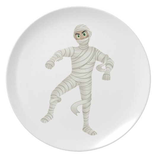 Mummy with Green Eyes Melamine Plate (Front)