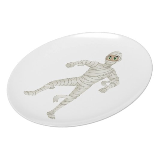 Mummy with Green Eyes Melamine Plate (Left Side)