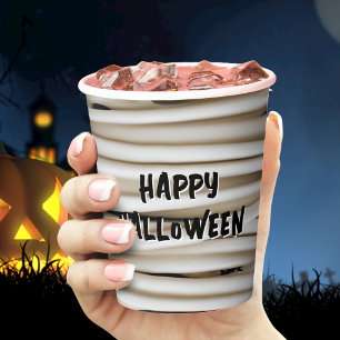 Mummy Wrap Bandage Wrapping Spooky Halloween Paper Cups