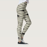 Mummy Wrap Bandages Halloween ID685 Leggings<br><div class="desc">These leggings feature a wonderful pattern for Halloween of creepy mummy gauze bandages wrapped and knotted on a black background. Search ID685 to see coordinating party supplies and accessories with this great mummy pattern.</div>