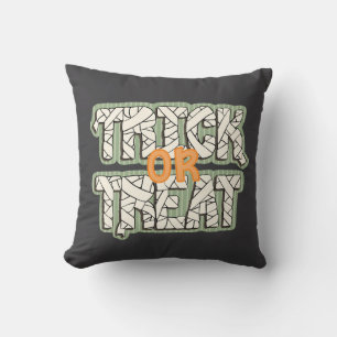Mummy Wrap “Trick or Treat” Seasonal Decorative Throw Pillow