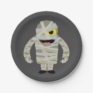 Mummy zombie Halloween Paper Plates