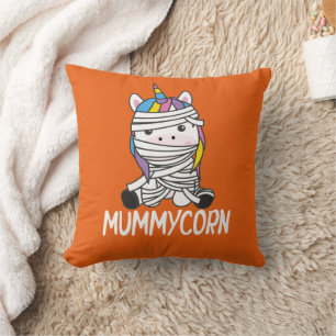 Mummycorn Unicorn Mummy Halloween Costume Throw Pillow
