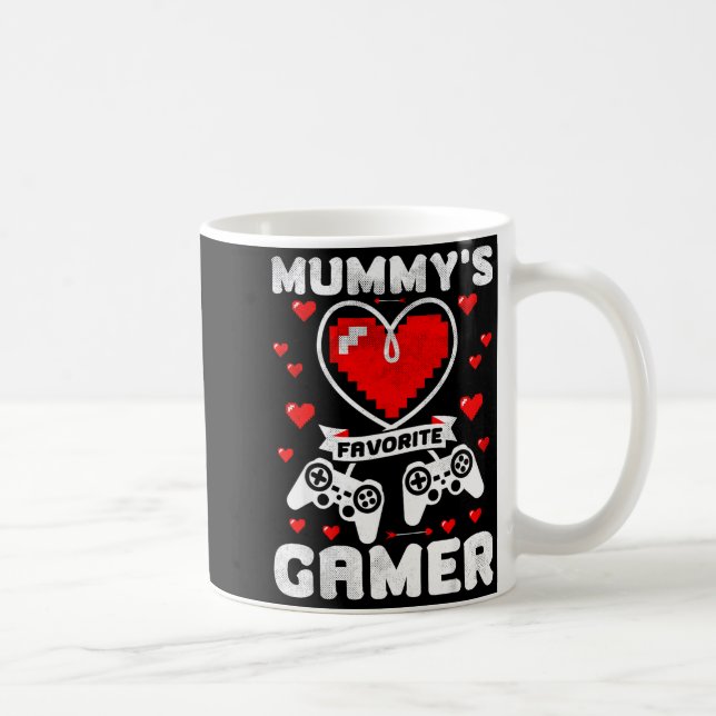 Mummy's Favorite Gamer Funny Boys Kids Valentine's Coffee Mug (Right)