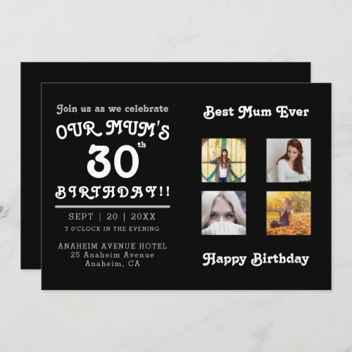 Mums 30th Birthday Party Photo Collage Template