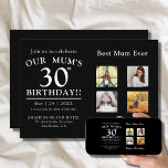 Mum's Birthday Party Photo Collage Invitation<br><div class="desc">Easily edit the text to suit any milestone birthday. Look who's birthday it is, the "Best Mum Ever" is turning a new decade! Want to celebrate on their birthday? This "Mum's Birthday Party Invitation" will announce the big day of fun, inviting friends and family to this happy occasion! Just insert...</div>