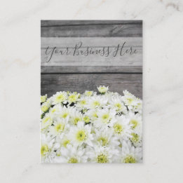 Mums Floral Plant Wooden Boards Pretty Business Card