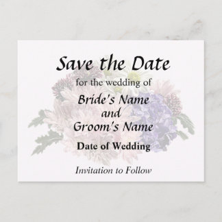 Mums, Hydrangea and Daisies Announcement Postcard