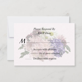 Mums, Hydrangea and Daisies RSVP Card