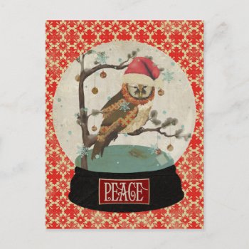 Mums Owl Snowglobe Postcard by Greyszoo at Zazzle