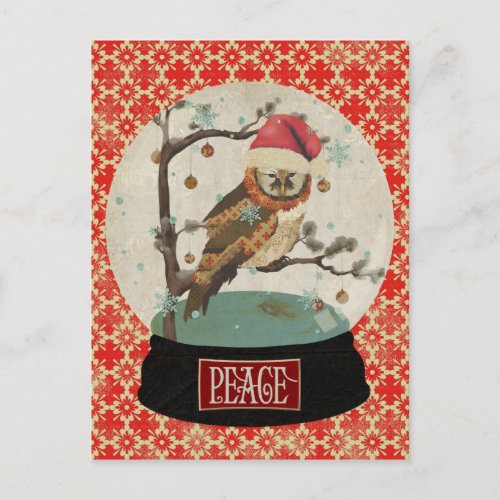 Mums Owl Snowglobe Postcard