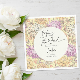 Mums the Word Floral Baby Shower Napkins