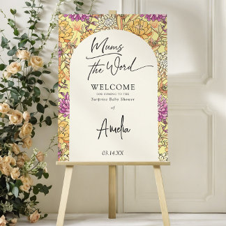 Mum's the Word Surprise Baby Shower Welcome Foam Board