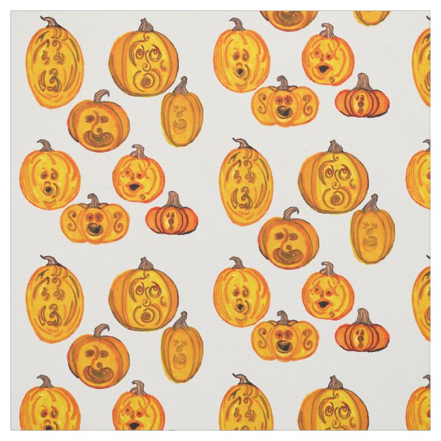 Munch inspired Scream Pumpkins fabric (Swatch)