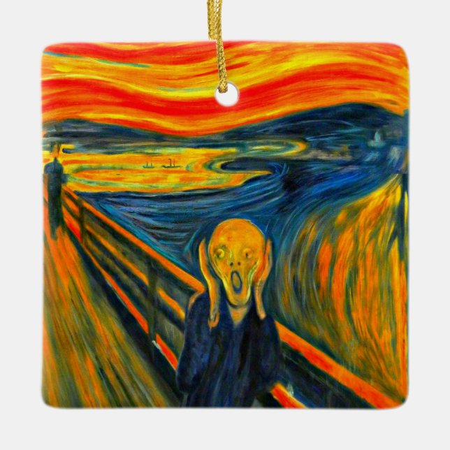 Munch The Scream Ceramic Ornament (Front)