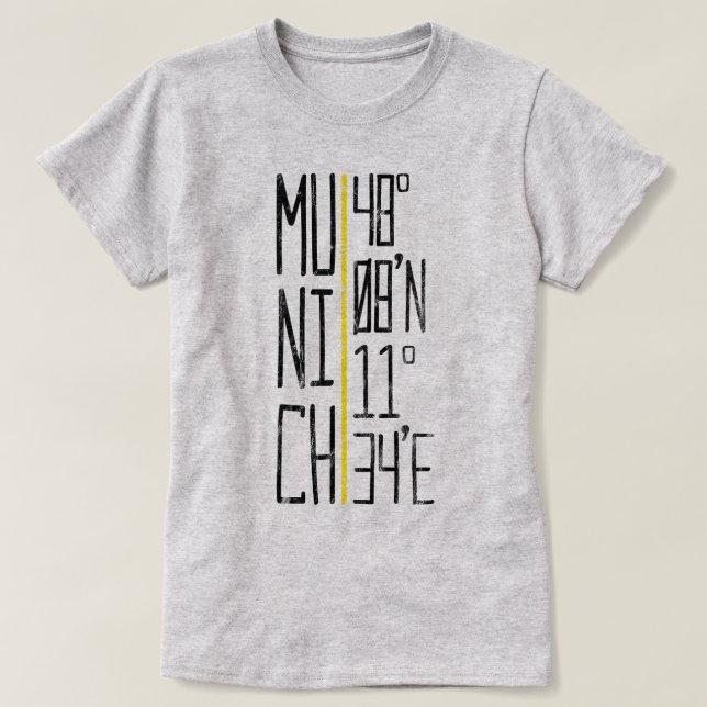 München Munich Coordinates Tee, Germany T-Shirt (Design Front)