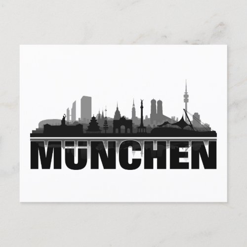 Mnchen Stadt Skyline _ Postkarten Postcard