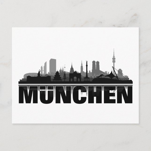 München Stadt Skyline - Postkarten Postcard (Front)