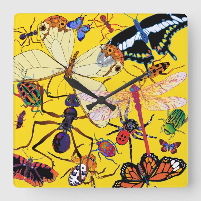 'Munchies' Square Wall Clock (Front)