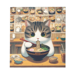 Munchkin Cat Eating Ramen Notepad