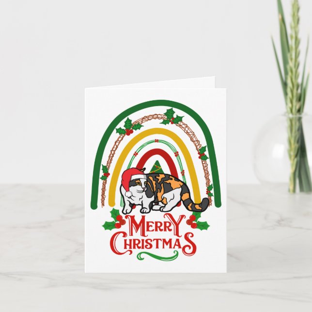 Munchkin Cat Merry Christmas Card (Front)