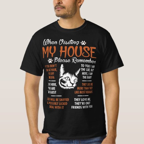 Munchkin Cat Visting My House Please Remember T_Shirt