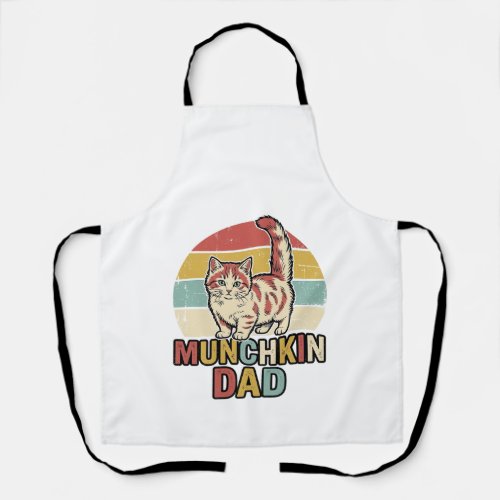 Munchkin Dad Retro Cat Lover Vector Shirt Design_1 Apron
