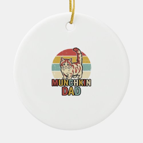 Munchkin Dad Retro Cat Lover Vector Shirt Design_1 Ceramic Ornament